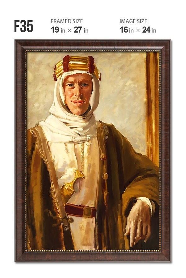 DECORARTS – Lawrence of Arabia Portrait, Giclée Canvas Wall Art with Frame, 16x24 in (19x27 in Framed)