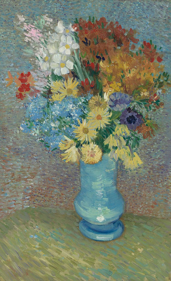 Flowers in a blue vase