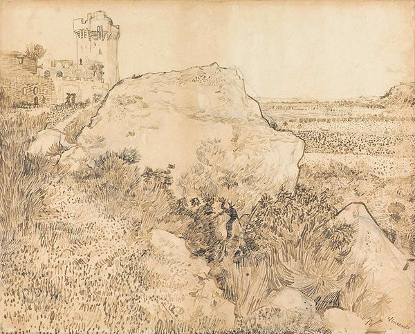 Landschap bij de abdij van Montmajour te Arles