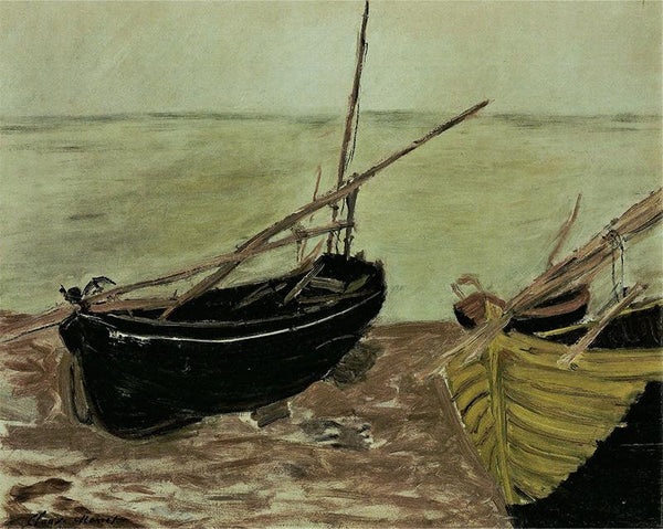 Study of Boats on the Beach at Etretat