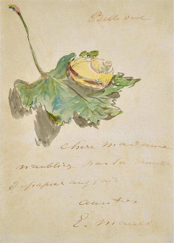 Letter Decorated with a Snail on a Leaf