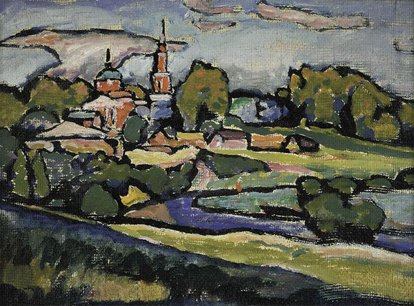 Landscape with Red Church