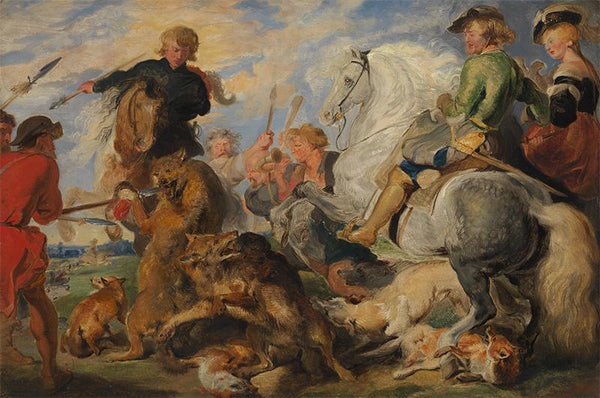 Copy after Rubens's Wolf and Fox Hunt