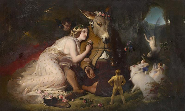 Scene from A Midsummer Night's Dream. Titania and Bottom