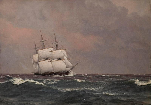 The corvette Najaden in rough seas