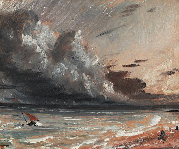 Seascape Study Boat and Stormy Sky