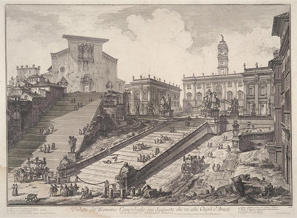 View of the Capitoline Hill with the Steps to the Church of S. Maria in Aracoeli (Veduta del Romano Campidoglio con Scalinata che va’ alla Chiesa d’Araceli)