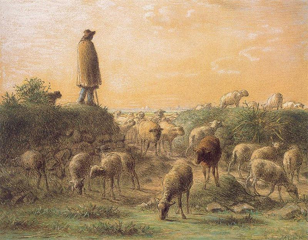 Shepherd Minding His Sheep