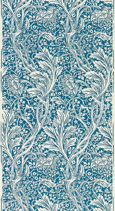 Arcadia Blue Floral Wallpaper