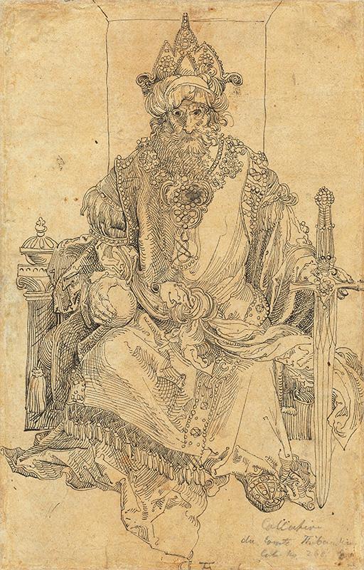 An Oriental Ruler Seated on His Throne