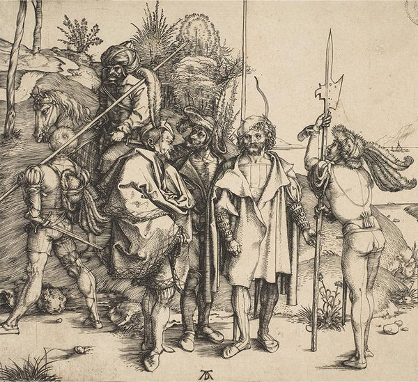 Five Soldiers and a Turk on Horseback