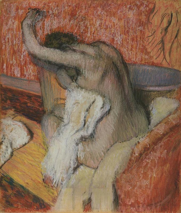 After the Bath — Woman Drying Herself