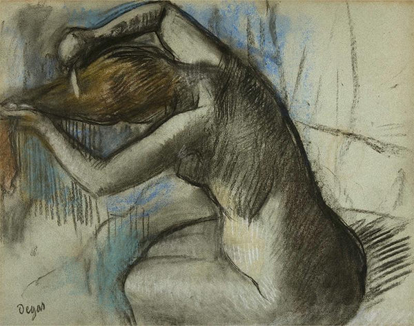 Seated Nude Woman Brushing Her Hair