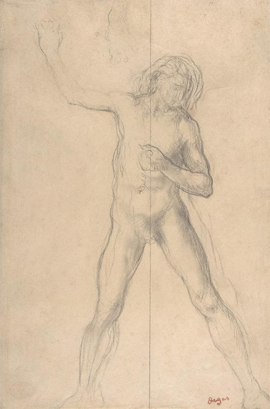 Standing Nude Youth, with right arm raised