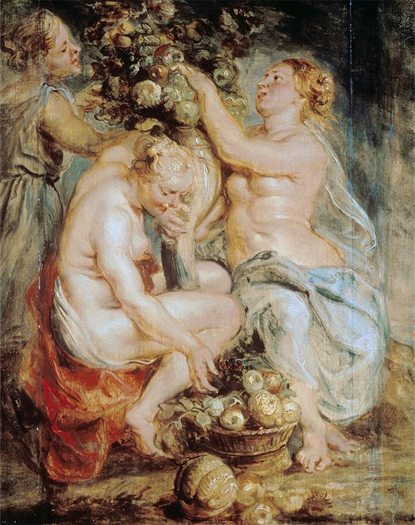 Ceres and Two Nymphs with a Cornucopia