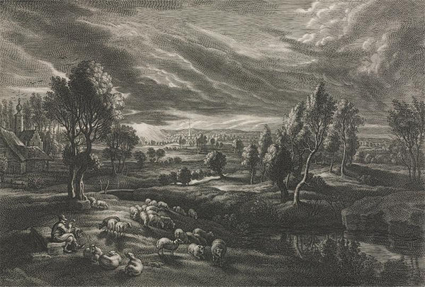 Landscape with Shepherd Playing a Flute