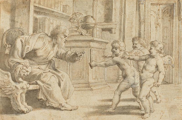 Putti Testing a Man's Perception of Depth