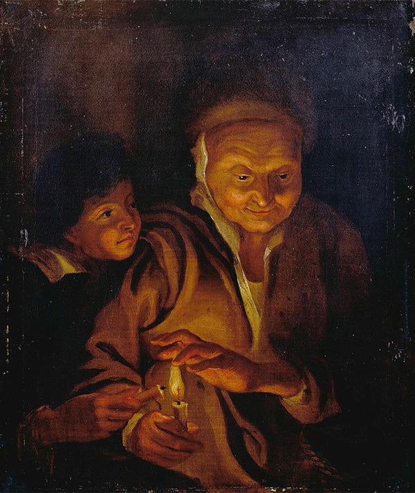 Two Women with a Candle