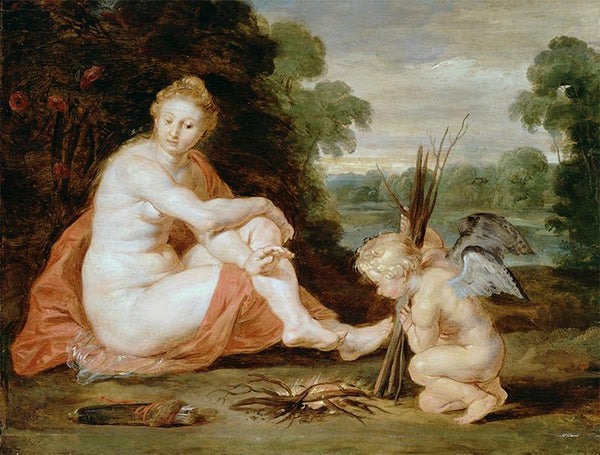 Venus and Cupid warming themselves (Venus frigida)