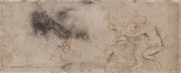 Venus Disarming Mars, Drapery Study (verso)