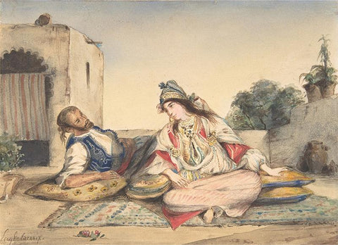 A Moroccan Couple on Their Terrace