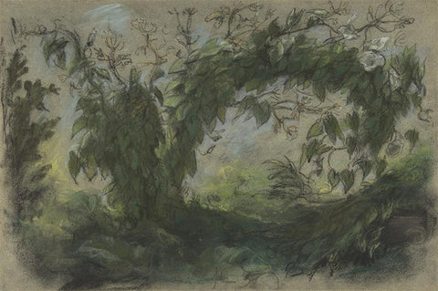 Arch of Morning Glories, study for  A Basket of Flowers