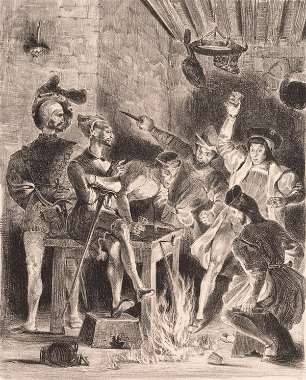 Illustrations for Faust Méphistophélés in the tavern of the students