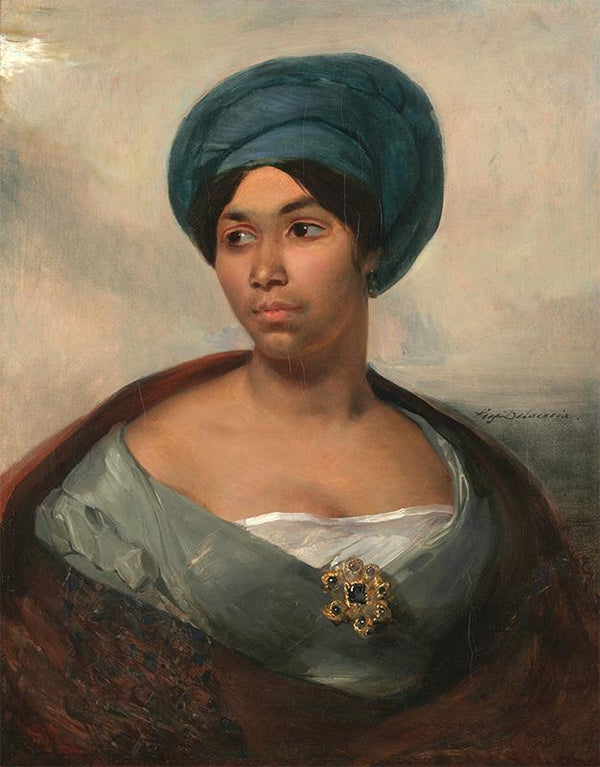 Portrait of a Woman in a Blue Turban