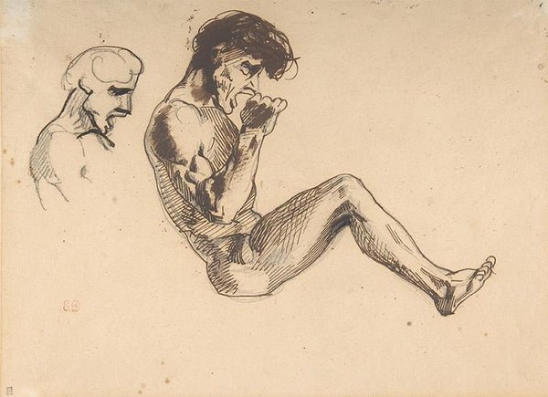 Studies of a Damned Man, for Dante et Virgile aux Enfers (Musée du Louvre, Paris)