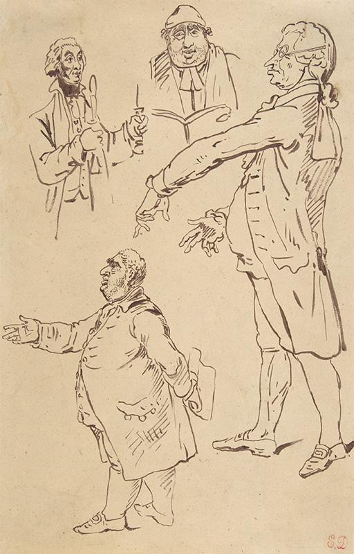 Studies of Four Englishmen, after James Gillray