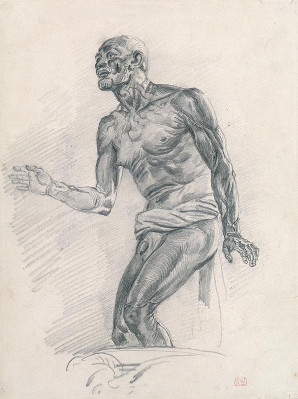 Study of a Male Nude Study for The Death of Seneca