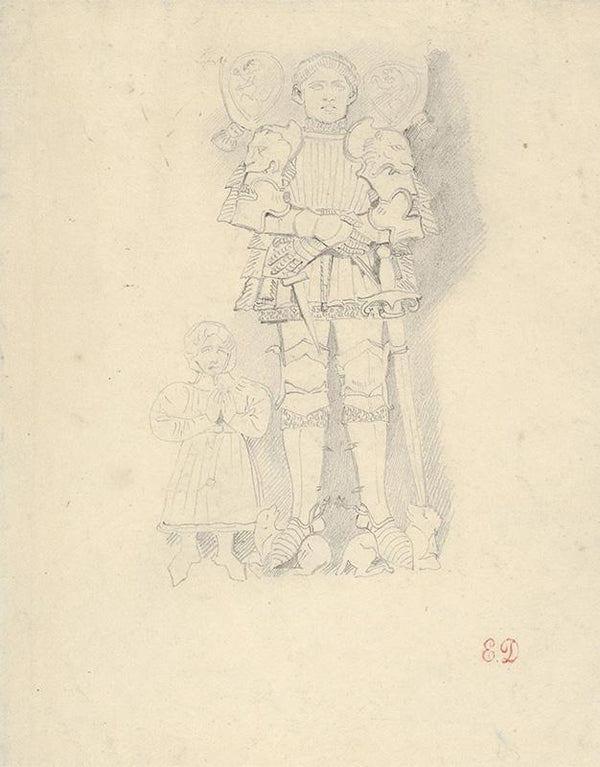 Tomb Effigies A Man in a Suit of Armor beside a Child