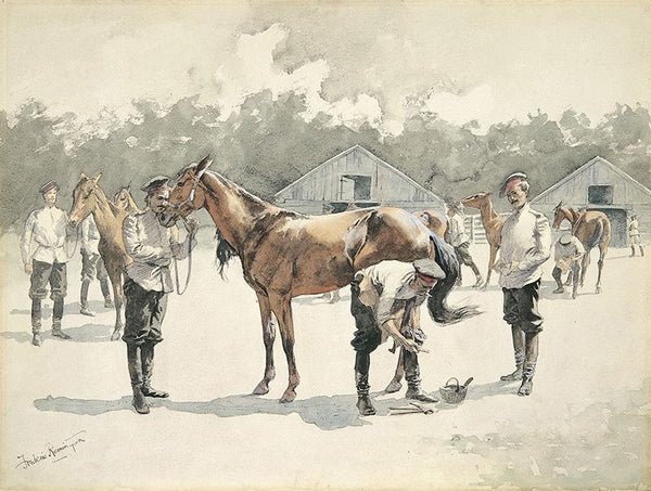 Shoeing Cossack Horses