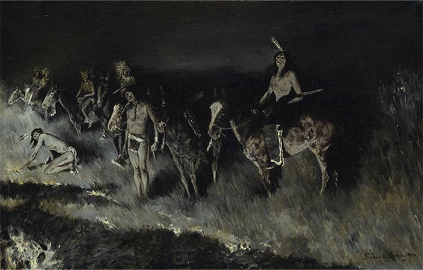 The Grass Fire (Backfiring) - After Frederic Remington