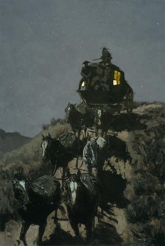 The Old Stage-Coach of the Plains - Frederic Remington