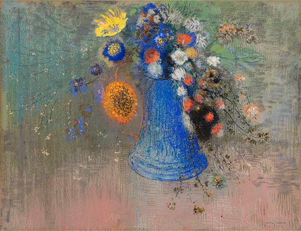 Flowers in a Blue Vase