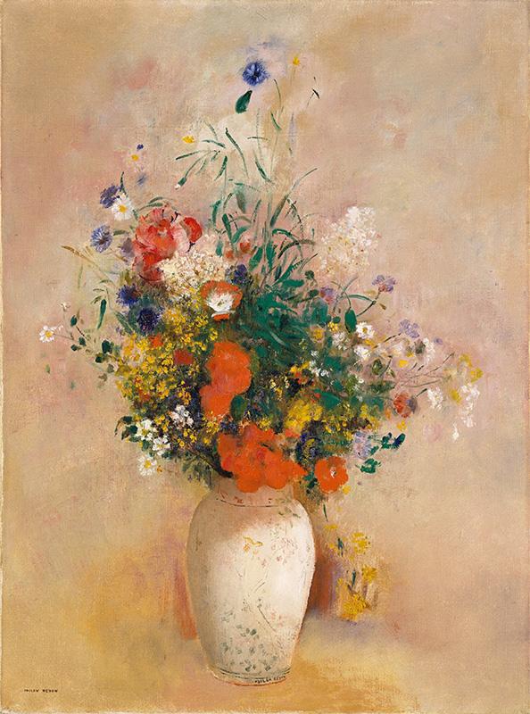 Vase of Flowers (Pink Background)