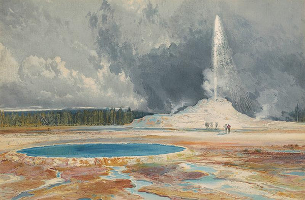 The Castle Geyser, Upper Geyser Basin, Yellowstone National Park - Thomas Moran Louis Prang & Co