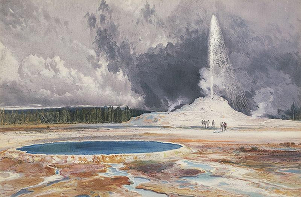 The Castle Geyser, Upper Geyser Basin, Yellowstone National Park - Thomas Moran