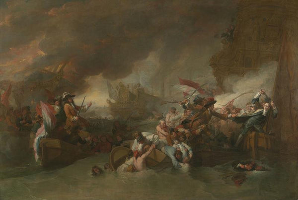 The Battle of La Hogue - and John Trumbull, 1756–1843, American和Benjamin West, 1738–1820, American, active in Britain (from 1763)