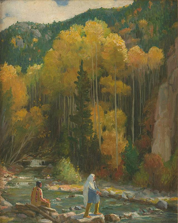 Indians Fishing, Taos Canyon