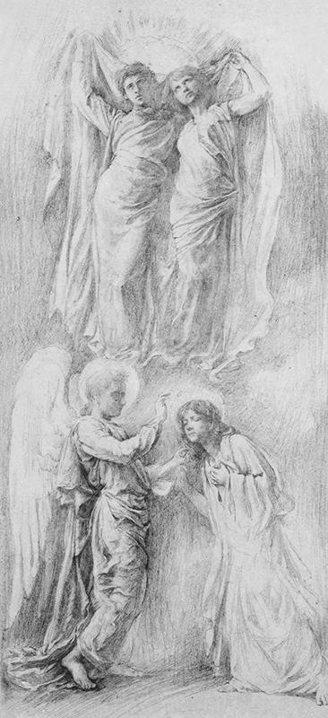 Angel Sealing the Servants of God (Study for the Anna, Margaret Sherman and Gertrude Van Dalfsen Memorial Window, Trinity Church, Buffalo, N.Y.)