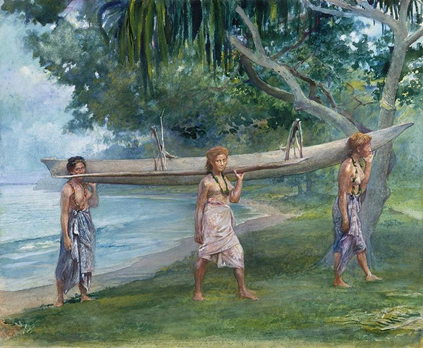 Girls Carrying a Canoe, Vaiala in Samoa - The Metropolitan Museum of Art