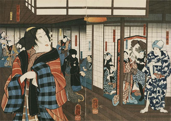 Bando Shuka I as the courtesan Shiraito of Hashimoto-ya