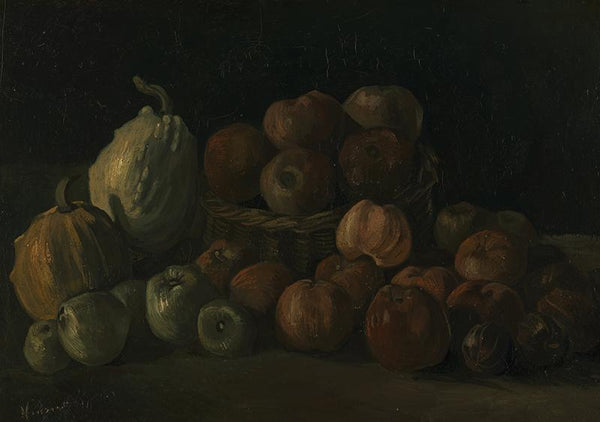 Still life with apples and pumpkins