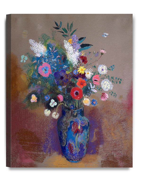 Blue Vase of Flowers and Butterflies by Odilon Redon.
