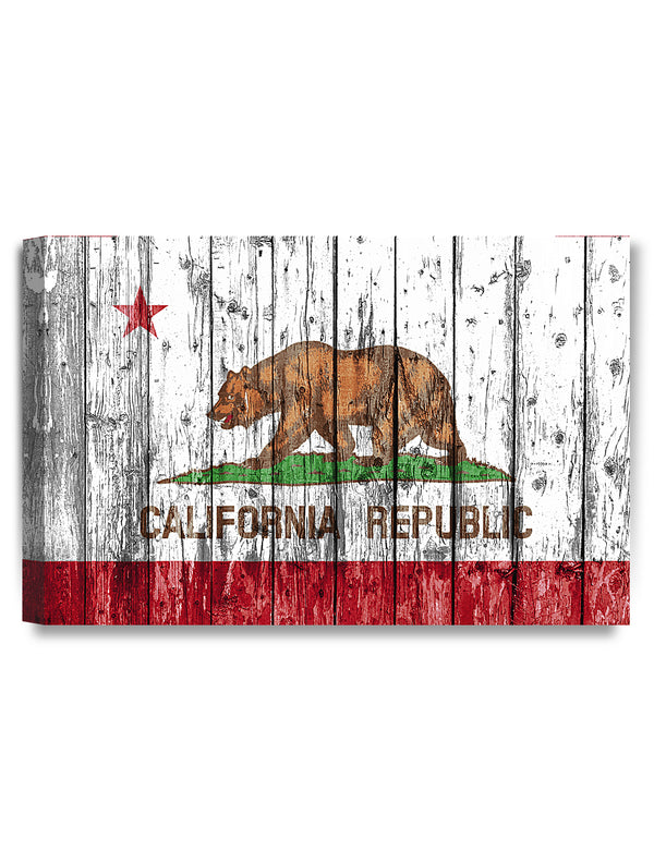 California State Flag. Giclee Print on Cotton Canvas.