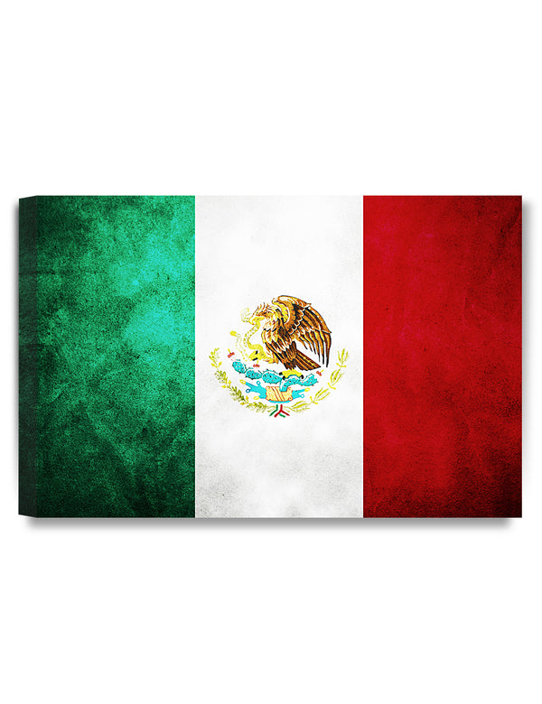DECORARTS - Flag of the Mexico. Framed Wall Art. Giclee Prints on Canvas for Wall Decor.