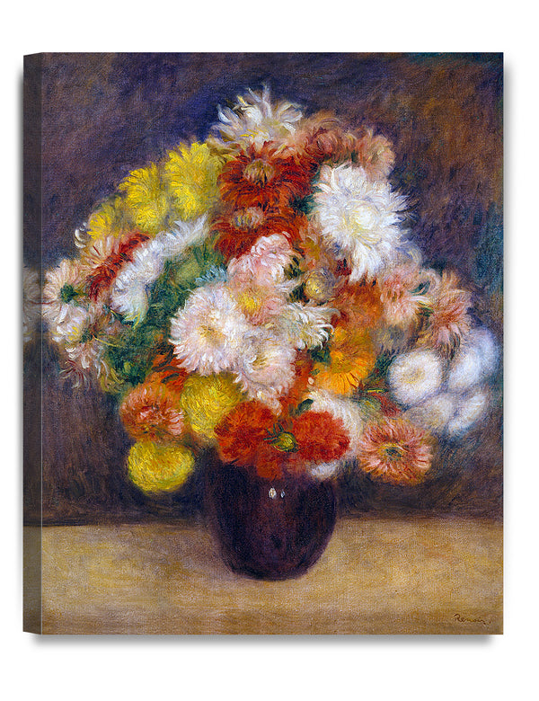 DECORARTS - Vase of Chrysanthemums by Odilon Redon, Oil Painting Reproduction Giclee Prints on Canvas. Framed Wall Decor.