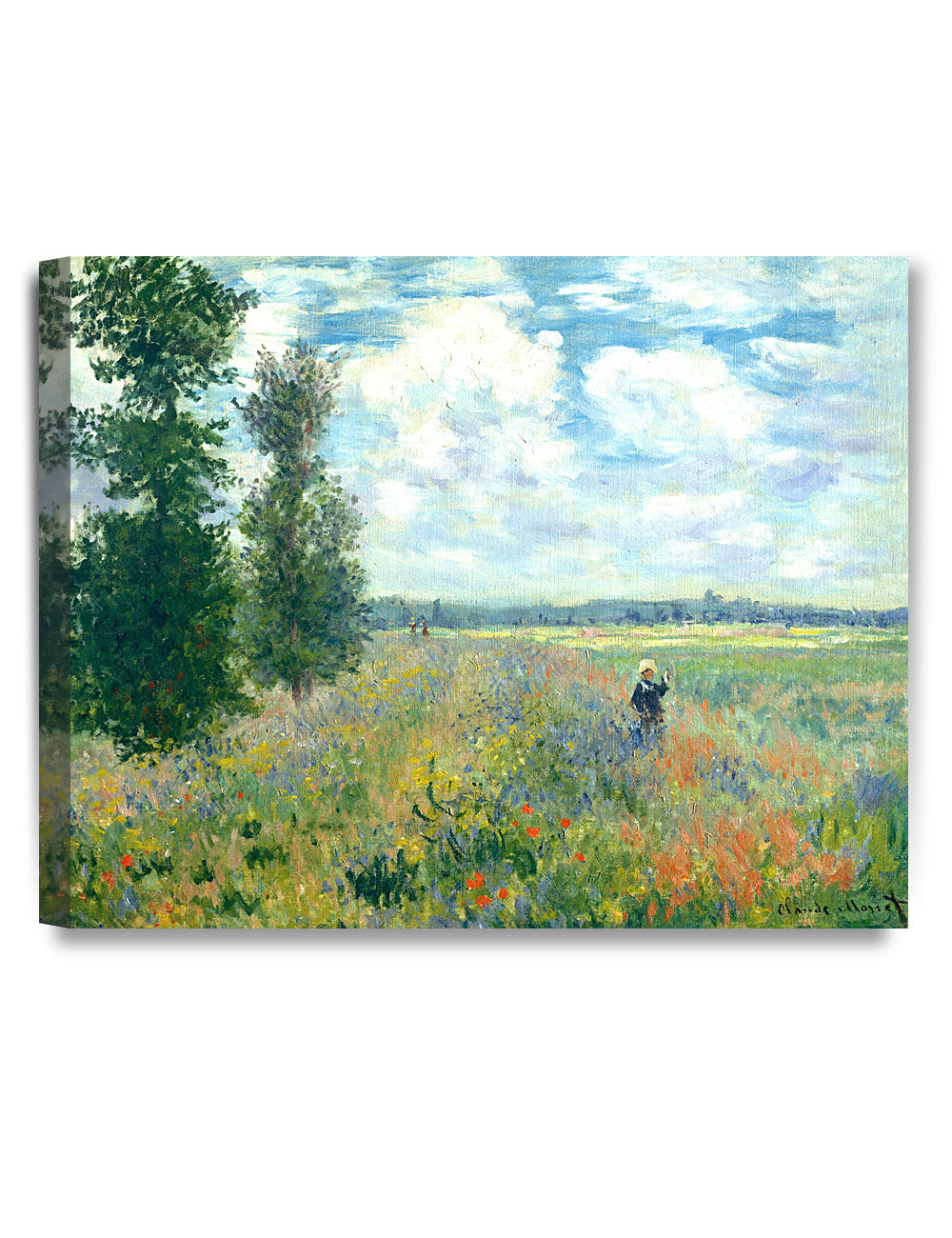 Poppy Fields near Argenteuil. Claude Monet Art Reproduction.